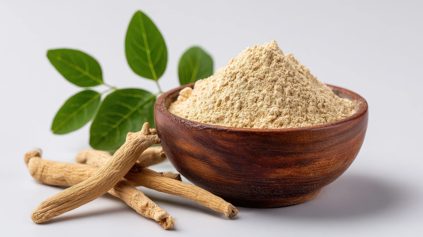 aswagandha roots and powder in Cortisol Control KSM-66